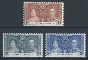 Gold Coast #112-14 NH 1937 Coronation Issue