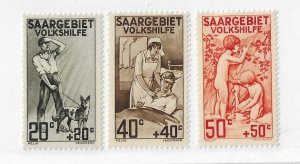 Saar Sc #B1-B3  set of 3 semi postals OG VF