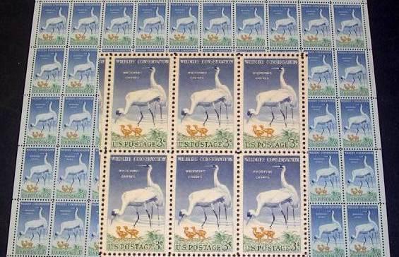 1098 Whooping Crane bird 50 Sheet MNHOGVF Addl free s/h