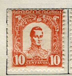 COLOMBIA ANTIOQUIA; 1899 early classic Mint hinged issue 10c. value