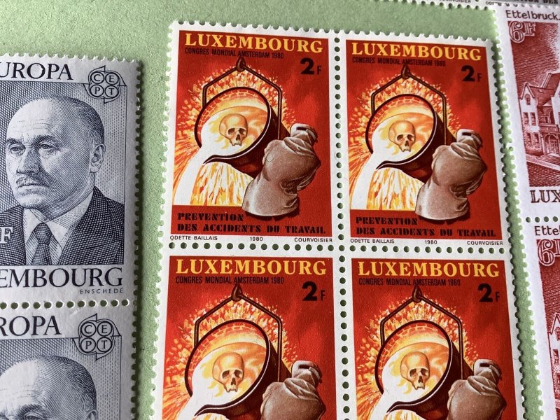 Luxembourg 1980 mint never hinged stamps blocks Ref A629