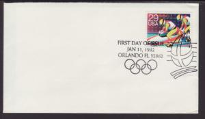 US Olympic Bobsled 1992 Uncachted U/A FDC BIN