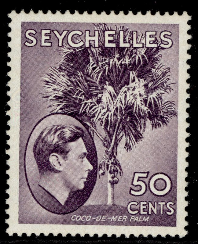 SEYCHELLES GVI SG144a, 50c deep reddish violet, M MINT. ORDINARY