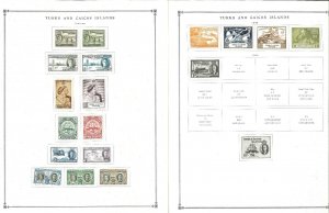 Turks & Caicos 1945-1986 Mint Hinged on Scott International Pages Thru 1999