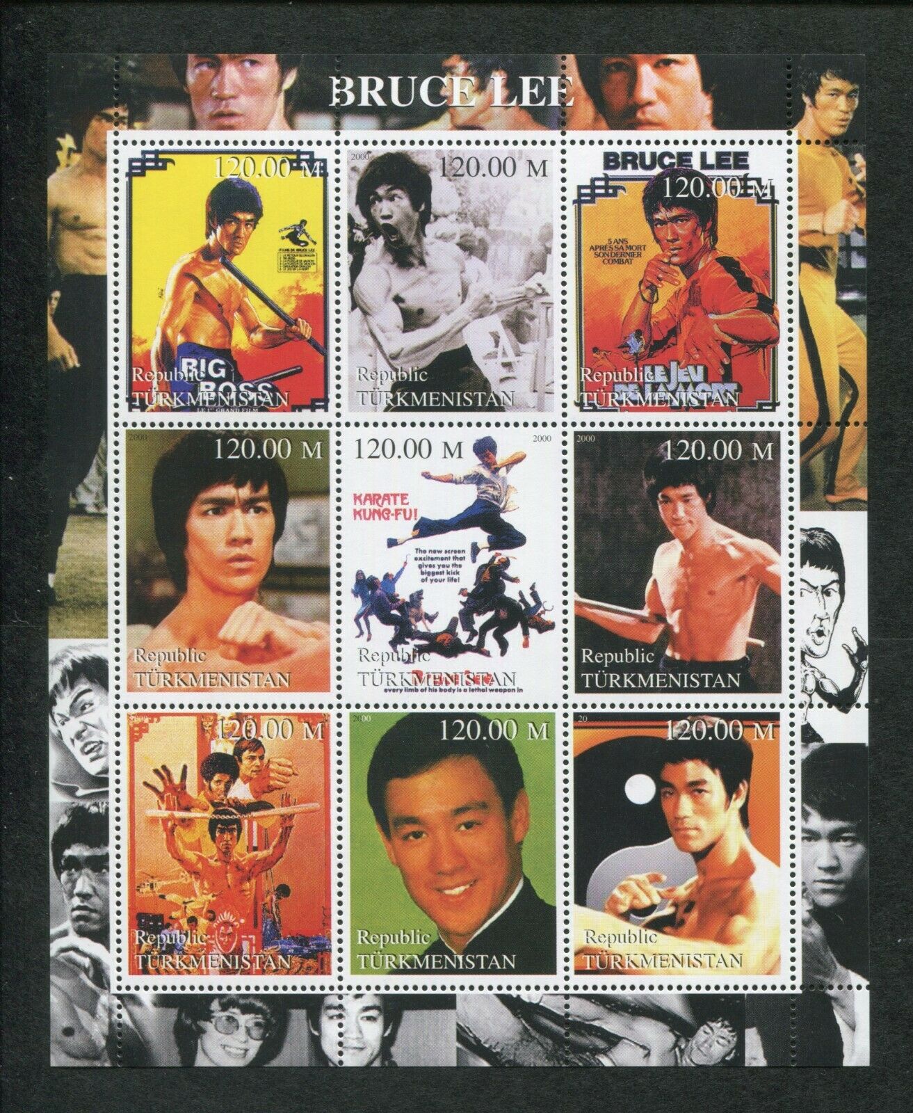 Turkmenistan Commemorative Souvenir Stamp Sheet - Martial Arts Master Bruce  Lee | Specialty Philately - Fakes & Reproductions, Stamp / HipStamp