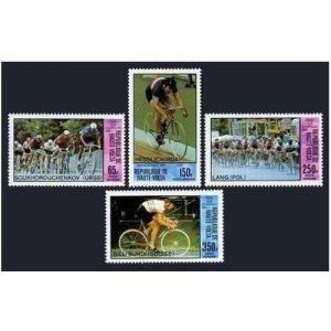Burkina Faso C258-C261,MNH.Michel 795-798. Olympics Moscow-1980.Bicycling. 