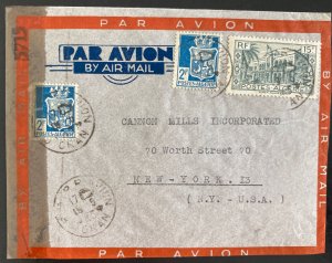 1945 Oran Algeria Censored Airmail Cover To New York Usa