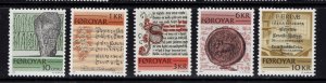 Faroe Islands  #65-69 (1981 Historic Writings set) VFMNH  CV $5.85