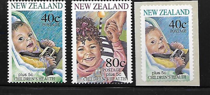 NEW ZEALAND B151-B153 MNH C/SET CHILDRENS HEALTH SELF ADHESIVE