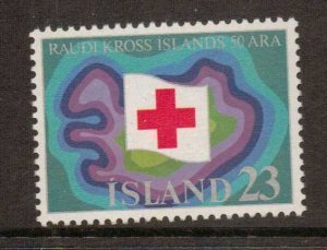 ICELAND SG540 1975 RED CROSS MNH