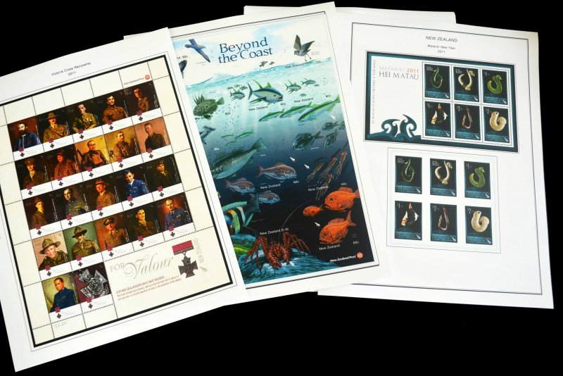 COLOR PRINTED NEW ZEALAND 2011-2015 STAMP ALBUM PAGES (98 illustrated pages)