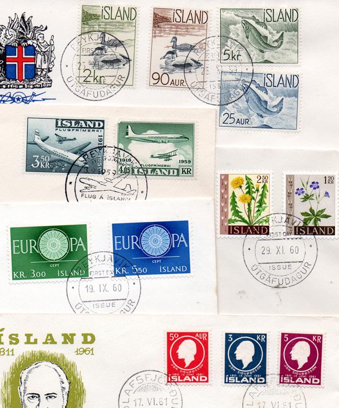 ICELAND. 1959-61. Different FDC issue.