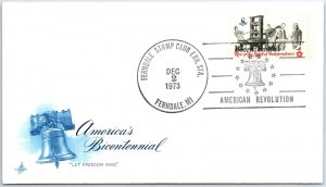 US SPECIAL EVENT CACHET COVER AMERICAN REVOLUTION BICENTENNIAL FERNDALE MI T3