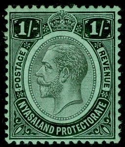 NYASALAND PROTECTORATE SG93, 1s black/green, M MINT. WMK MULT CA