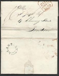 GB WALES 1839 Entire with undated circle LLANELLY..........................11957