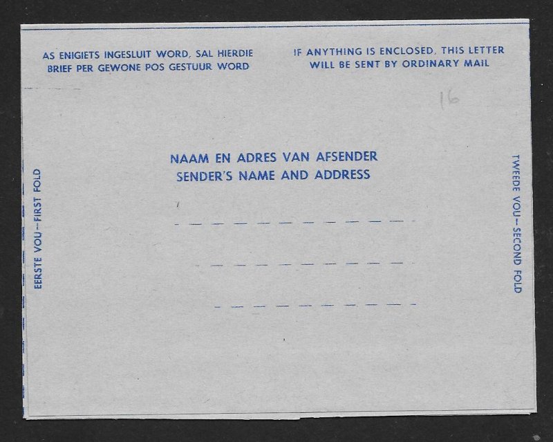 SWAZILAND Aerogramme 6d Flying Gazelle 1956 Mbabane cancel!