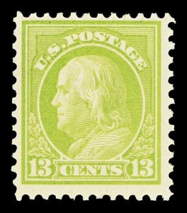 Scott 513 1919 13c Apple Green Franklin Perf 11 Issue Mint F-VF OG LH Cat $9.50