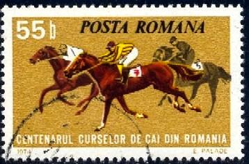 Horse Race, Romania stamp SC#2476 used