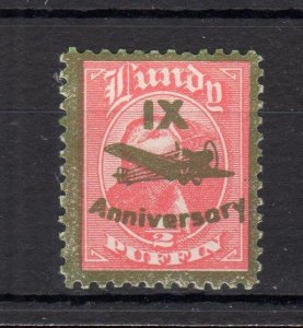 LUNDY: 1/2p 'IX ANNIVERSARY' OVERPRINT MOUNTED MINT