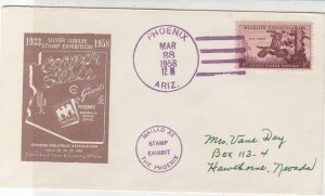 U. S. 1958 Phoenix Philatelic Ex. Silver Jubilee Illust Stamp Cover Ref 37635