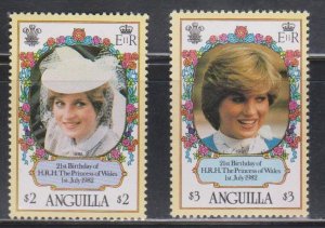 ANGUILLA Scott # 489-90 MH - Princess Diana