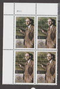 U.S. Scott #3533 Enrico Fermi Stamps - Mint NH Plate Block