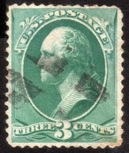 1881, US 3c, Washington, Used, Sc 207