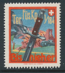 WWII Swiss Soldier Soldatenmarken Poster Stamp Mint Hinged (*)