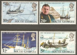 SOUTH GEORGIA Sc# 31 - 34 MNH FVF Set4 Sir Ernest Shackleton Map Boat