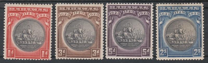 BAHAMAS 1930 TERCENTENARY 1D TO 2/-