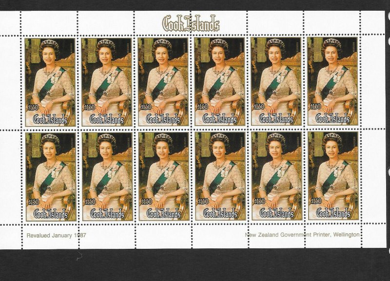 COOK ISLANDS, Royal Mini-Sheets, RARE 1987 SURCHARGE ISSUE, 9 sheets. Cat £600 