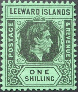 Leeward Islands 1938 GVI One Shilling SG 110 mint