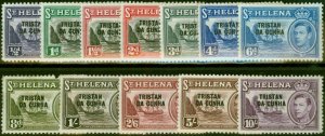 Tristan da Cunha 1952 Set of 12 SG1-12 Good to Fine MM