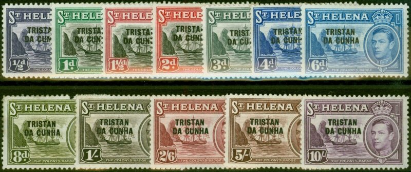 Tristan da Cunha 1952 Set of 12 SG1-12 Good to Fine MM