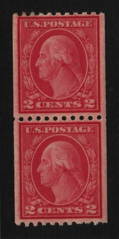 1916 Sc 487 MNH coil pair, Type 2, perf 10, rotary press  CV $65 (A 