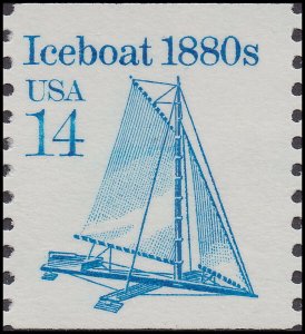 US 2134 Transportation Iceboat 14c coil single (1 stamp) MNH 1985