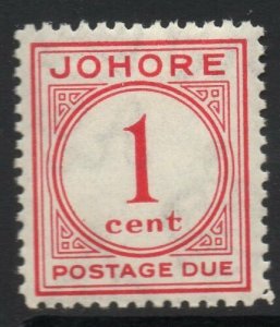 MALAYA JOHORE SGD1 1938 1c CARMINE MTD MINT 