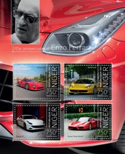 NIGER 2013 SHEET ENZO FERRARI CARS nig13709a