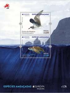 Portugal Madeira 2021 MNH Stamps Souvenir Sheet Europa CEPT Marine Life Birds