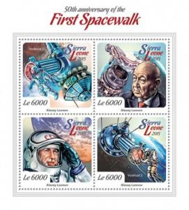 SIERRA LEONE 2015 SHEET FIRST SPACEWALK SPACE ASTRONAUTS srl15114a