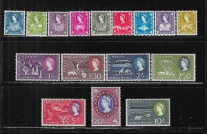 KENYA UGANDA TANGANYIKA SCOTT #120-135 1960 QEII SET- MINT NEVER HINGED