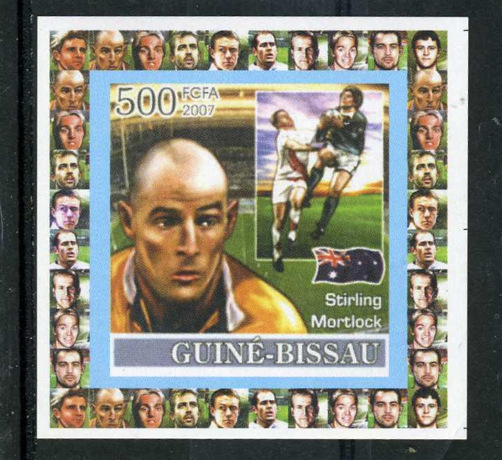 Guinea-Bissau 2007 Rugby Player Stirling Mortlock Deluxe s/s Mint (NH) VF