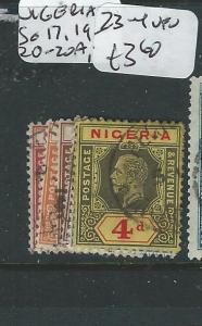 NIGERIA (P0408B) KGV SG 17, 19, 20-A, 23-4  VFU