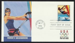 #3068h 32c Women's Sailboarding, Fleetwood FDC **ANY 5=FREE SHIPPING**