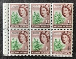 Southern Rhodesia 82, MNH, Panel of 6 stamps