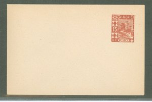 Algeria  1927 15c envelope, flap is not stuck