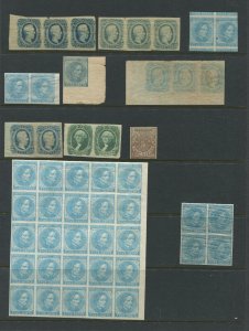 Confederate States Mint & Unused Singles & Pairs & Blocks with Better Items