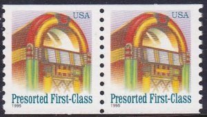 SCOTT  2912  JUKE BOX  25¢  COIL PAIR  MINT NEVER HINGED