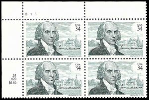 PCBstamps   US #3545 PB $1.36(4x34c)James Madison, B11, MNH, (PB-1)