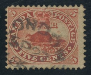 Canada 15 - 5 cent Beaver - Sep 27, 1886 London, Ont date cancel - F/VF Used
